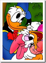 Daisy Duck with huge melons gets nailed with extreme desire by Huey Duck