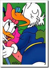 Angry Donald Duck grabs nipples