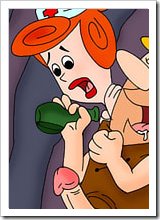 Pebbles Flintstone gets stripped and assreamed by Shmoo's huge cock
