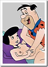 Betty Rubble gets spyed on and gets double penetrated by dick