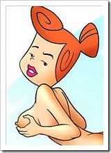 Wilma Flintstone gets hardly backreamed and receives facial blast 