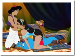 Alladin and Genie gets pleasure for Jasmine